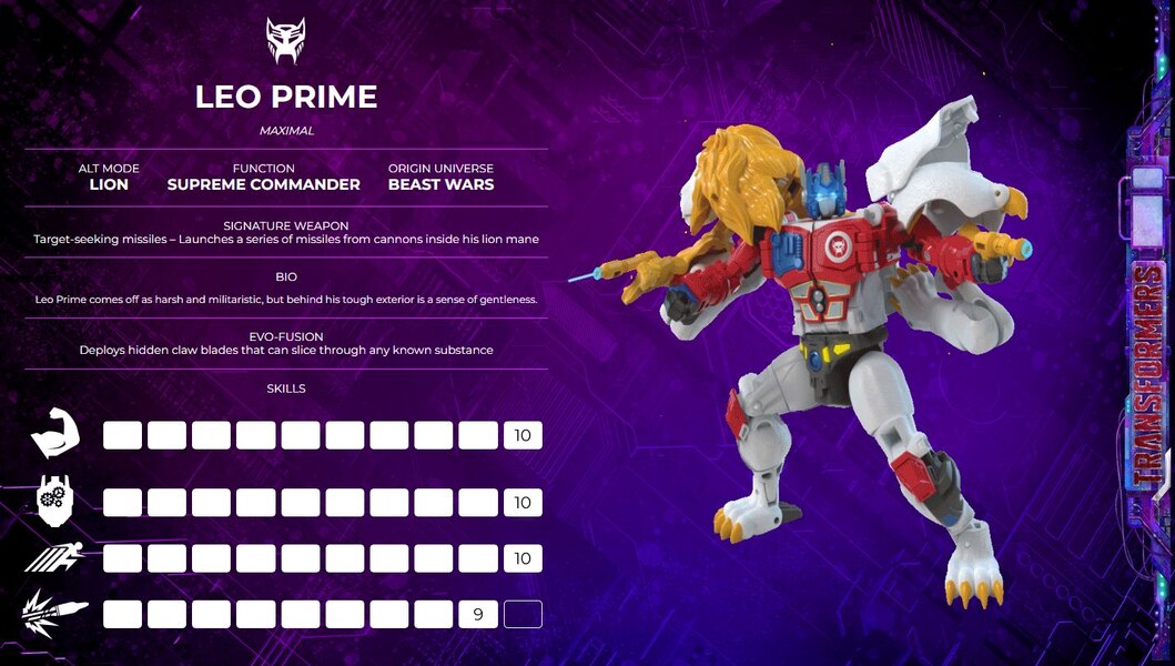 Image Of Transformers Legacy Evolution Leo Prime Character Bio QR Code (3 of 9)